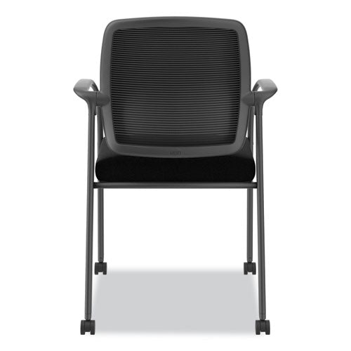 Image of HON® HNR6.F.H.IM.CU10.T.P71 Nucleus Series Recharge Guest Chair, Supports Up to 300 lb, 17.62" Seat Height, Black Seat/Back, Black Base
