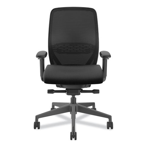 Image of HONÂ® Nucleus Series Recharge Task Chair, Supports Up to 300 lb, 16.63 to 21.13 Seat Height, Black Seat/Back, Black Base