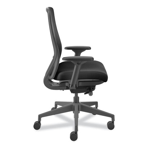 Image of HONÂ® Nucleus Series Recharge Task Chair, Supports Up to 300 lb, 16.63 to 21.13 Seat Height, Black Seat/Back, Black Base