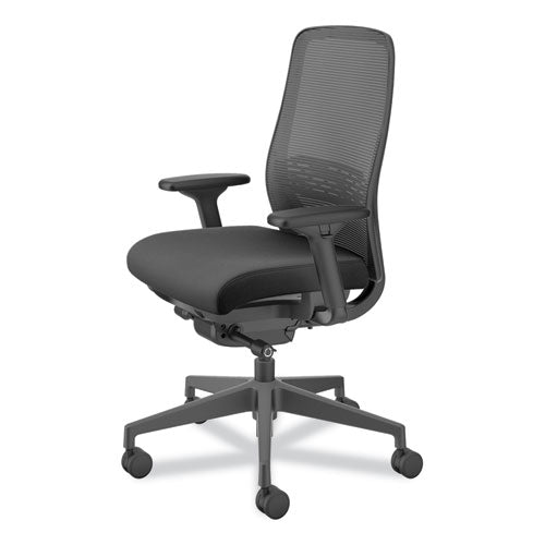 Image of HONÂ® Nucleus Series Recharge Task Chair, Supports Up to 300 lb, 16.63 to 21.13 Seat Height, Black Seat/Back, Black Base