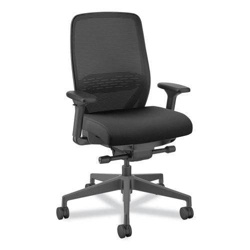 Image of HONÂ® Nucleus Series Recharge Task Chair, Supports Up to 300 lb, 16.63 to 21.13 Seat Height, Black Seat/Back, Black Base