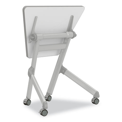 Image of Safco® 1226DE Learn Nesting Trapezoid Desk, 32.83" x 22.25" to 29.5", White/Silver