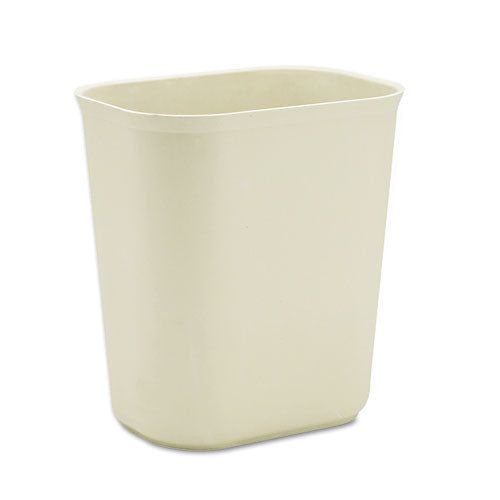 Image of Rubbermaid® Commercial FG254100BEIG Fiberglass Wastebasket, 3.5 gal, Fiberglass, Beige