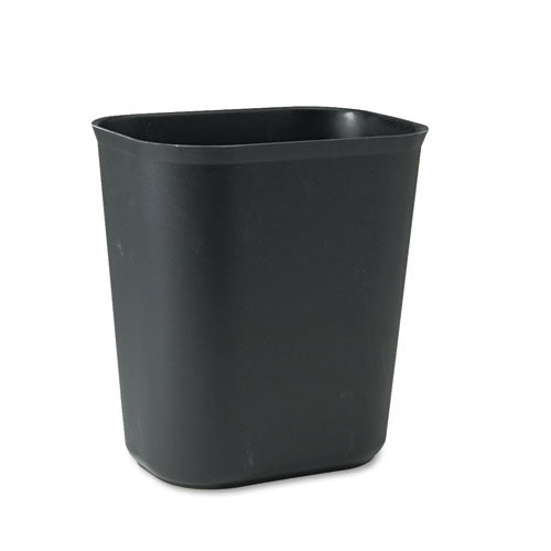 Image of Rubbermaid® Commercial FG254100BLA Fiberglass Wastebasket, 3.5 gal, Fiberglass, Black