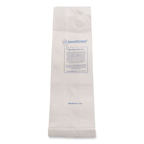 Image of Janitized® JAN-WISEN-3(10) Vacuum Filter Bags Designed to Fit Windsor Sensor S/S2/XP/Versamatic Plus, 100/Carton