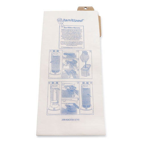 Image of Janitized® JAN-KACV30-2(10) Vacuum Filter Bags Designed to Fit Karcher/Tornado CV30/1, CV38/1, CV48/2, 100/Carton