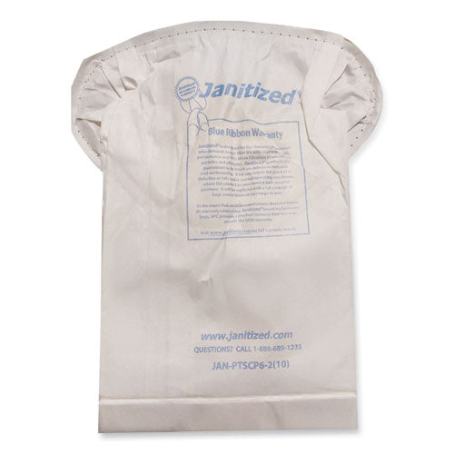 Image of Janitized® JAN-PTSCP6-2(10) Vacuum Filter Bags Designed to Fit ProTeam Super Coach Pro 6/GoFree Pro, 100/Carton