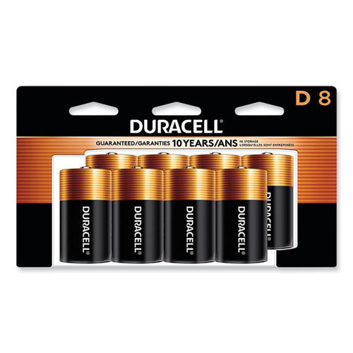 Image of Duracell® MN13R8DW CopperTop Alkaline D Batteries, Peggable Retail Pack, 8/Pack