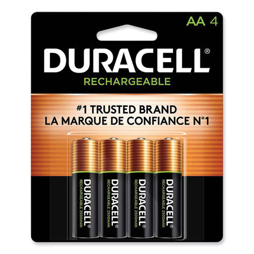 Image of Duracell® DX1500B4N Rechargeable Staycharged Nimh Batteries, Aa, 4/pack
