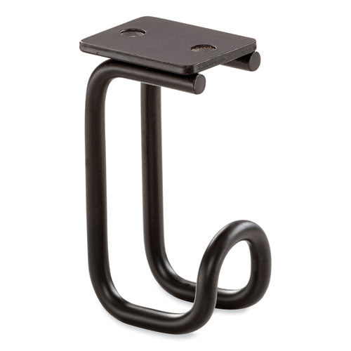 Image of Safco® 2255BL Table Hooks, 1.25 x 1.75 x 3.25, Black, 24/Pack