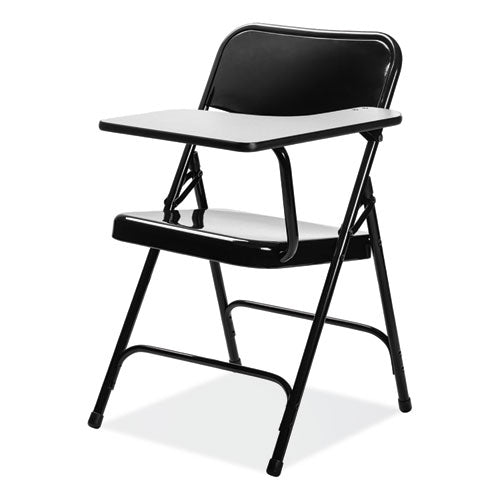 Image of NPS® 5210L 5200 Series Left-Side Tablet-Arm Folding Chair, Supports 480 lb, 17.25" Seat Height, Black, 2/Carton