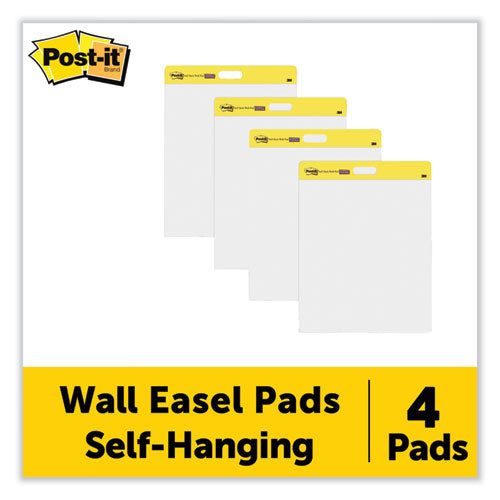 Image of Post-it® Easel Pads Super Sticky 566 Self-Stick Wall Pad, Unruled, (20) White 20 x 23 Sheets, 4/Carton