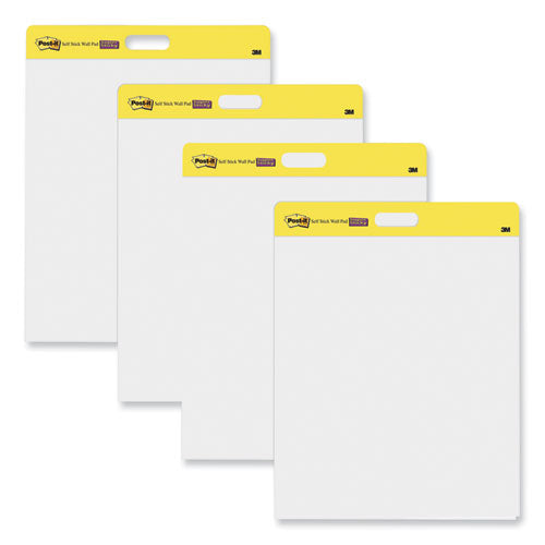 Image of Post-it® Easel Pads Super Sticky 566 Self-Stick Wall Pad, Unruled, (20) White 20 x 23 Sheets, 4/Carton