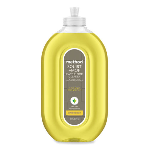 Image of Method® 00563CT Squirt + Mop Hard Floor Cleaner, 25 Oz Spray Bottle, Lemon Ginger, 6/carton