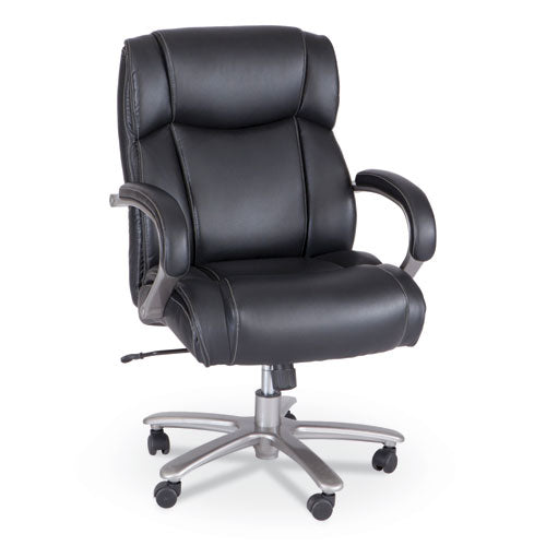 Image of Safco® 3503BL Lineage Big and Tall Mid Back Task Chair 28" Back, Supports Up to 400 lb, 21.5" - 25.25" Seat Height, Black Seat, Chrome Base