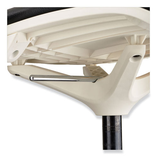 Image of Safco® 7014WH Shell Extended-Height Chair, Supports Up to 275 lb, 22" to 32" Seat Height, Black/White Seat, White Back, Black Base