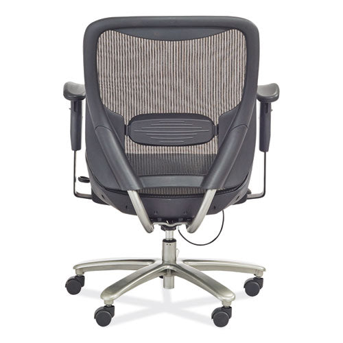 Image of Safco® 3505BL Lineage Big and Tall All-Mesh Task Chair, Supports Up to 400 lb, 19.5" to 23.25" Seat Height, Black Seat, Chrome Base