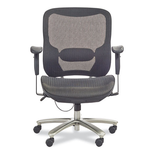 Image of Safco® 3505BL Lineage Big and Tall All-Mesh Task Chair, Supports Up to 400 lb, 19.5" to 23.25" Seat Height, Black Seat, Chrome Base