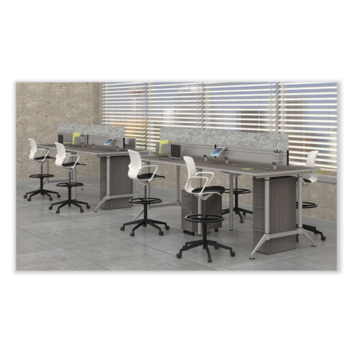 Image of Safco® 7014WH Shell Extended-Height Chair, Supports Up to 275 lb, 22" to 32" Seat Height, Black/White Seat, White Back, Black Base