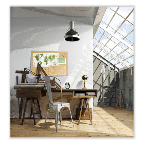 Image of Ghent AK48 Aluminum-Frame Natural Corkboard, 96.5" x 48.5", Tan Surface, Satin Aluminum Frame