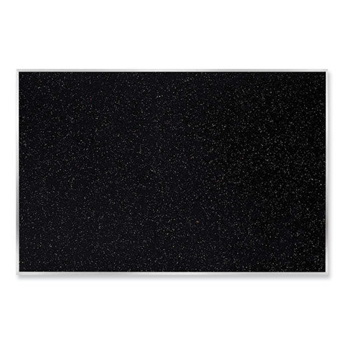 Image of Ghent ATR46-CF Aluminum-Frame Recycled Rubber Bulletin Boards, 72.5" x 48.5", Confetti Surface, Satin Aluminum Frame