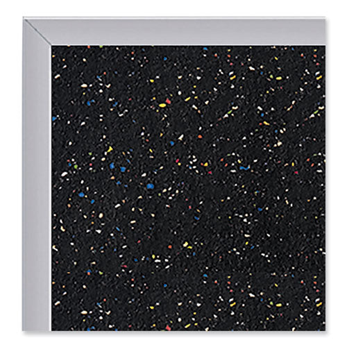 Image of Ghent ATR46-CF Aluminum-Frame Recycled Rubber Bulletin Boards, 72.5" x 48.5", Confetti Surface, Satin Aluminum Frame