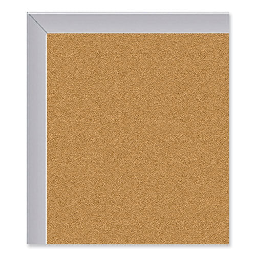 Image of Ghent AK48 Aluminum-Frame Natural Corkboard, 96.5" x 48.5", Tan Surface, Satin Aluminum Frame