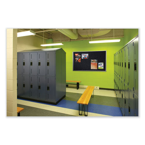 Image of Ghent ATR46-CF Aluminum-Frame Recycled Rubber Bulletin Boards, 72.5" x 48.5", Confetti Surface, Satin Aluminum Frame