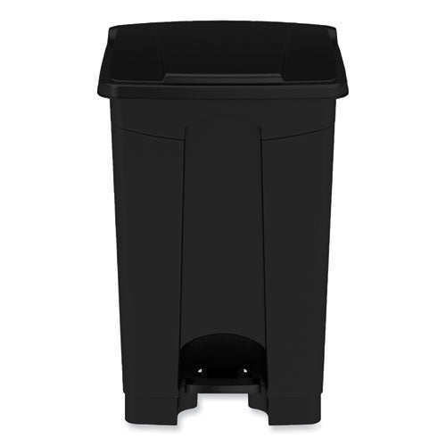 Image of Safco® 9925BL Plastic Step-On Receptacle, 12 gal, Plastic, Black