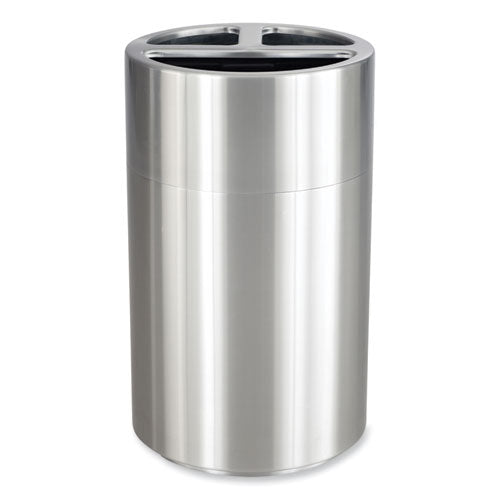 Image of Safco® 9941SS Triple Recycling Receptacle, 40 gal, Steel, Brushed Aluminum