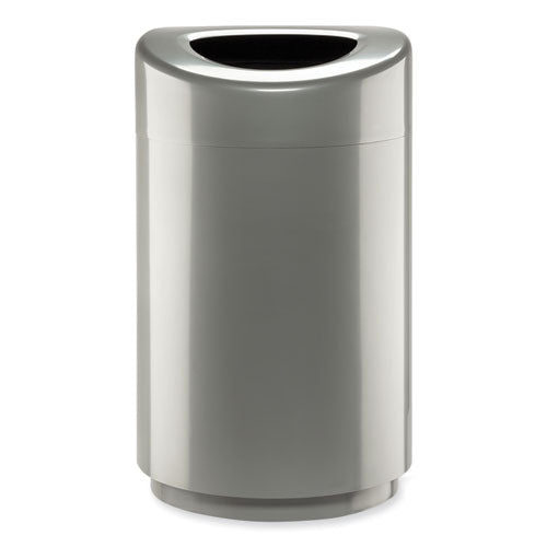 Image of Safco® 9920SL Open Top Round Waste Receptacle, 30 gal, Steel, Silver