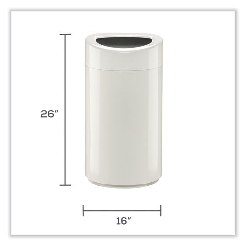 Image of Safco® 9921WH Open Top Oval Waste Receptacle, 14 gal, Steel, White