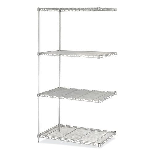 Image of Safco® 5289GR Industrial Add-On Unit, Four-Shelf, 36w x 24d x 72h, Steel, Metallic Gray