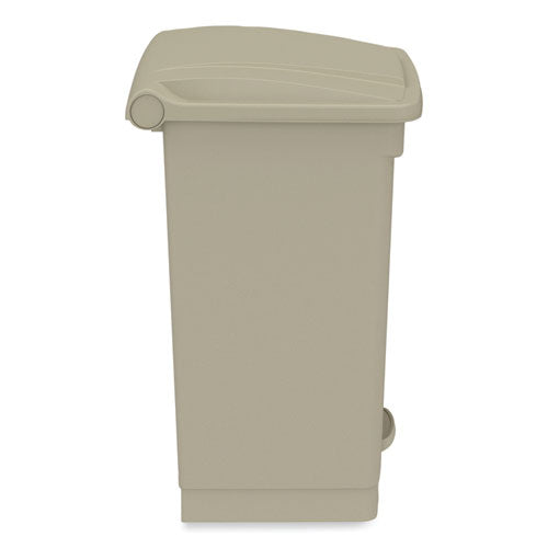 Image of Safco® 9925TN Plastic Step-On Receptacle, 12 gal, Plastic, Tan