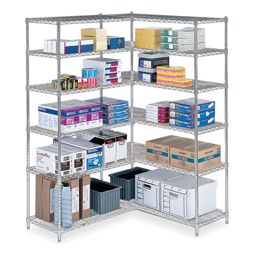 Image of Safco® 5295GR Industrial Add-On Unit, Four-Shelf, 48w x 24d x 72h, Steel, Metallic Gray