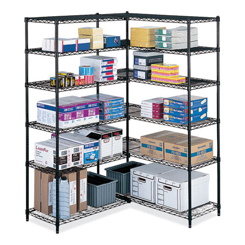 Image of Safco® 5289BL Industrial Add-On Unit, Four-Shelf, 36w x 24d x 72h, Steel, Black