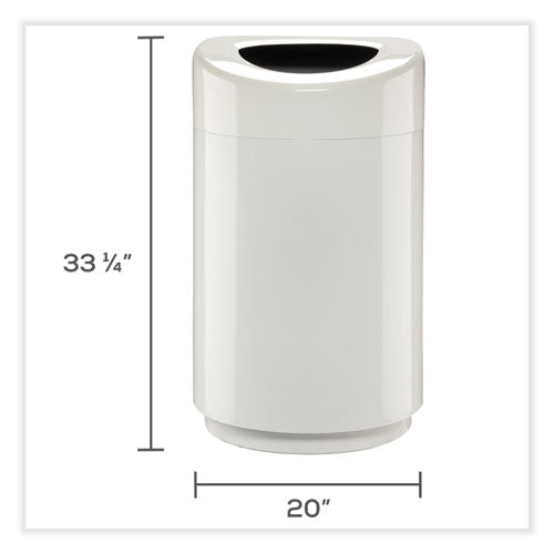 Image of Safco® 9920WH Open Top Round Waste Receptacle, 30 gal, Steel, White