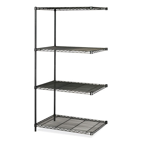 Image of Safco® 5289BL Industrial Add-On Unit, Four-Shelf, 36w x 24d x 72h, Steel, Black