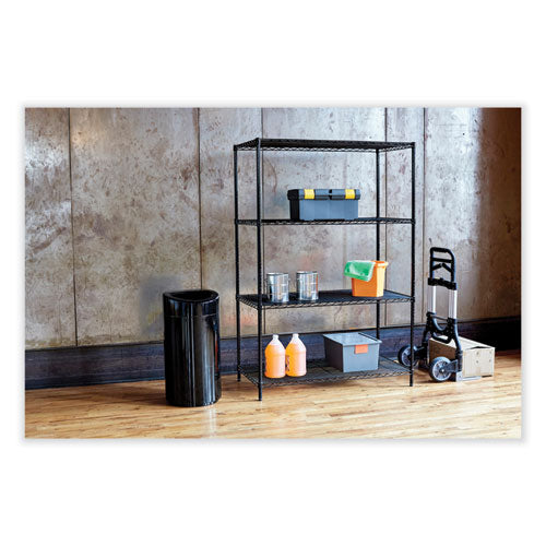 Image of Safco® 9921BL Open Top Oval Waste Receptacle, 14 gal, Steel, Black