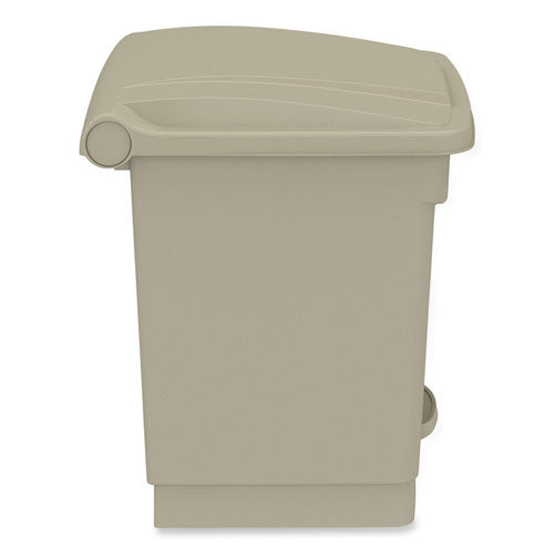 Image of Safco® 9924TN Plastic Step-On Receptacle, 8 gal, Metal, Tan