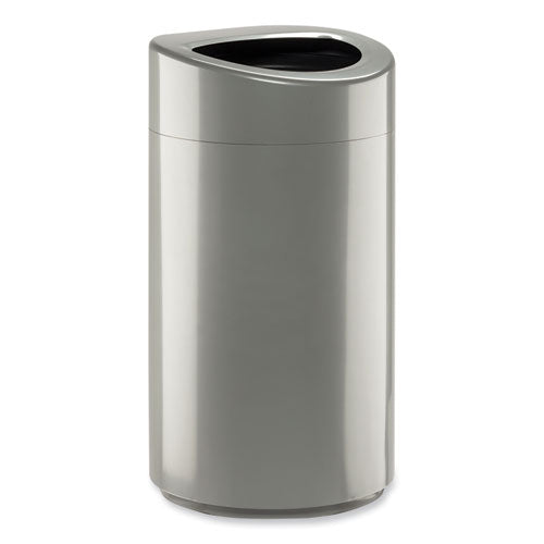 Image of Safco® 9921SL Open Top Oval Waste Receptacle, 14 gal, Steel, Silver