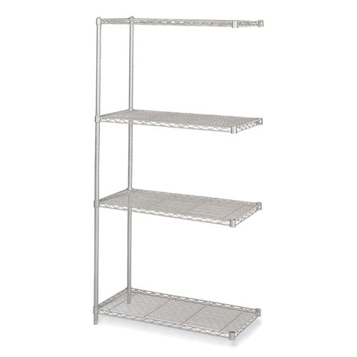 Image of Safco® 5286GR Industrial Add-On Unit, Four-Shelf, 36w x 18d x 72h, Steel, Metallic Gray