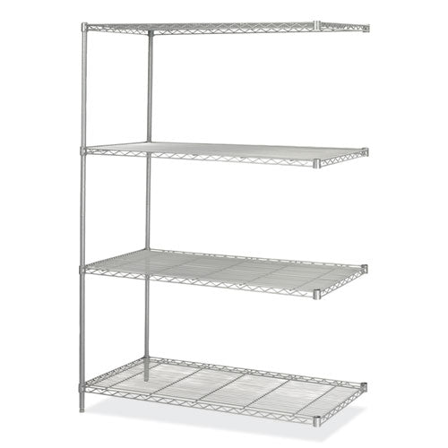 Image of Safco® 5295GR Industrial Add-On Unit, Four-Shelf, 48w x 24d x 72h, Steel, Metallic Gray