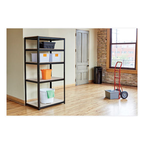 Image of Safco® 9921BL Open Top Oval Waste Receptacle, 14 gal, Steel, Black