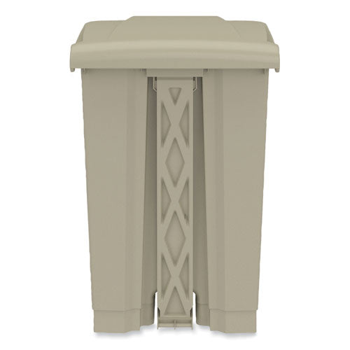 Image of Safco® 9925TN Plastic Step-On Receptacle, 12 gal, Plastic, Tan