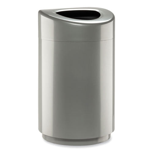 Image of Safco® 9920SL Open Top Round Waste Receptacle, 30 gal, Steel, Silver