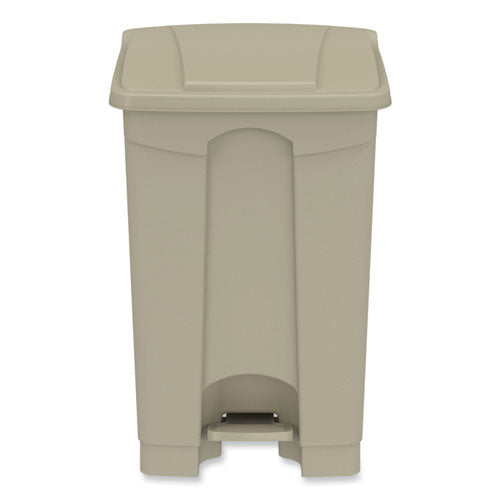 Image of Safco® 9925TN Plastic Step-On Receptacle, 12 gal, Plastic, Tan