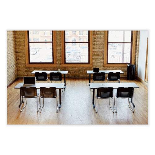 Image of Safco® 9921BL Open Top Oval Waste Receptacle, 14 gal, Steel, Black