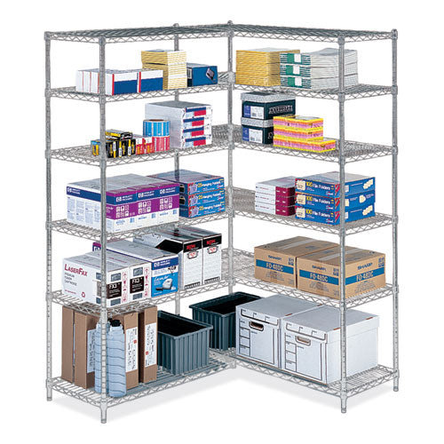 Image of Safco® 5286GR Industrial Add-On Unit, Four-Shelf, 36w x 18d x 72h, Steel, Metallic Gray