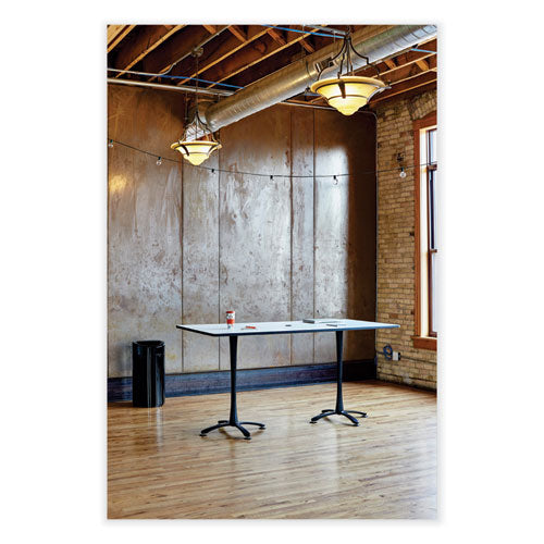 Image of Safco® 9921BL Open Top Oval Waste Receptacle, 14 gal, Steel, Black